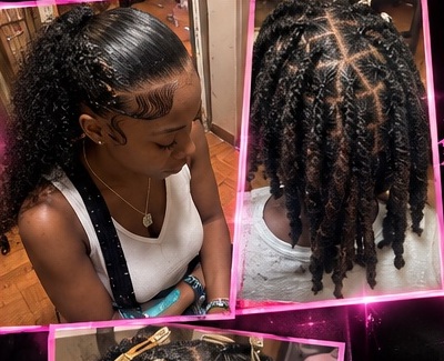 Detailed braided hairstyle