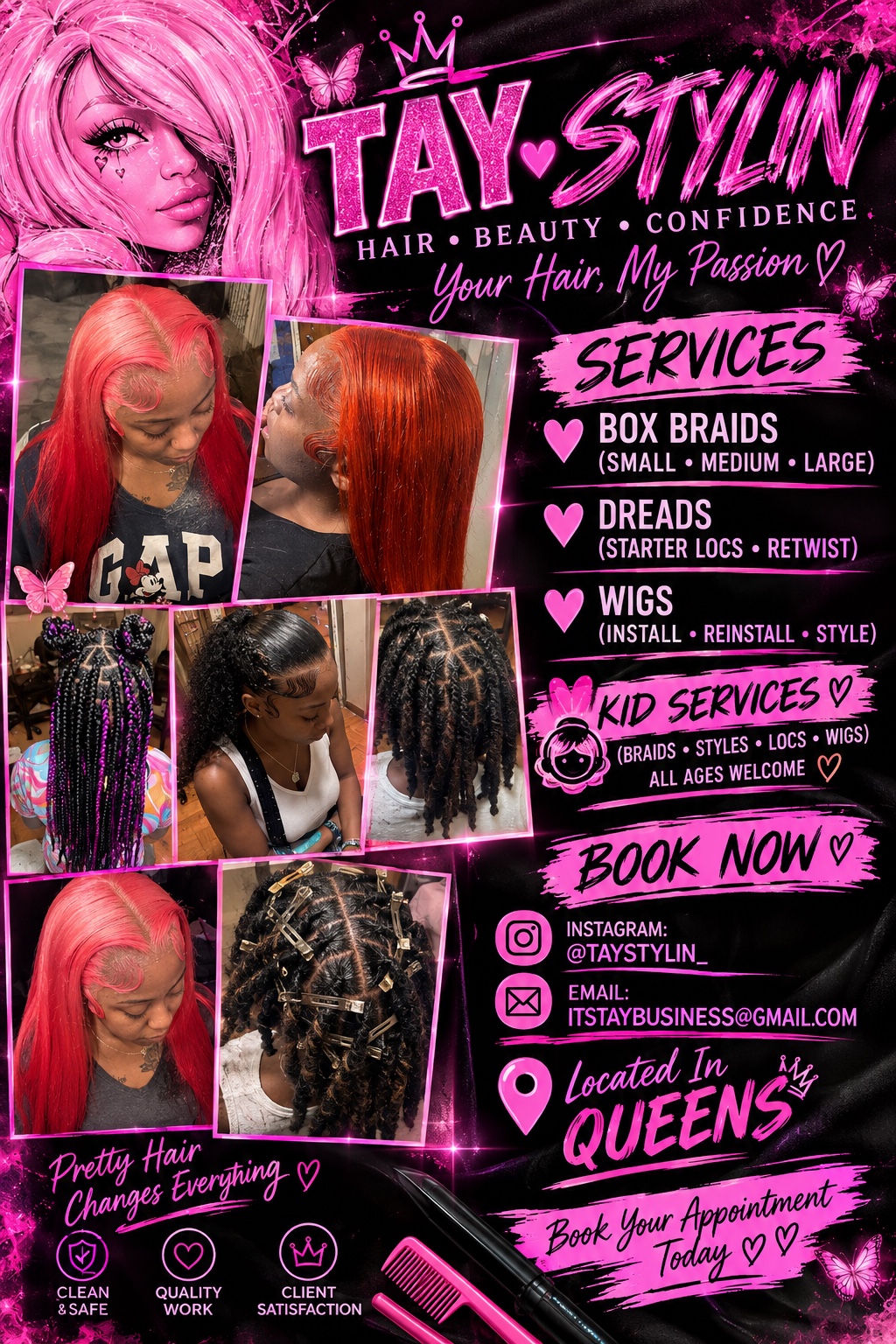 TAY STYLIN services flyer